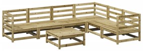 Set divani da giardino 7 pz in legno impregnato di pino