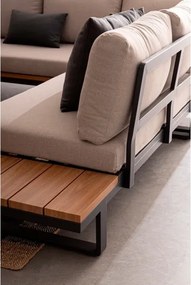 Salotto Angolare In Alluminio Con Cuscini E Tavolino Zelmar Antracite Bizzotto