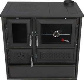 Cucina A Legna In Acciaio E Ghisa Leonora Nera 9 kW 4 Stelle