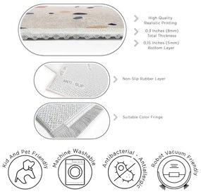 Tappeto color crema lavabile 60x100 cm Cracked Terrazzo – Mila Home