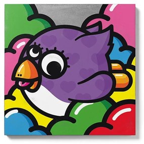 Pittura murale in cemento Volante Violette, 50 x 50 cm Oiselle Volante - Lyon Béton