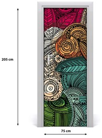 Adesivo per porta interna Piume astratte 75x205 cm