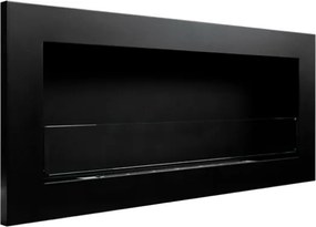 Camino a bioetanolo da parete o incasso Livorno Nero L 90 x P 12 x H 40 con vetro