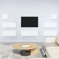 Set di Mobili Porta TV 7 pz Bianco in Legno Multistrato 3114542