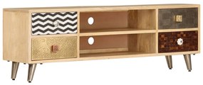 Mobile Porta Tv 120x30x40 Cm İn Legno Massello Di Mango /