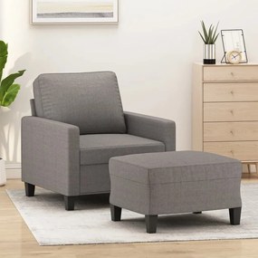 Poltrona Con Poggiapiedi Tortora 60 Cm İn Tessuto /
