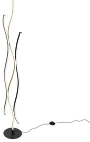 Design vloerlamp zwart met goud incl. LED dimbaar - Blaze