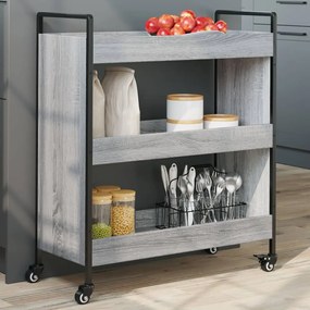 Carrello Da Cucina Grigio Sonoma 70x30x82 Cm Legno Multistrato /