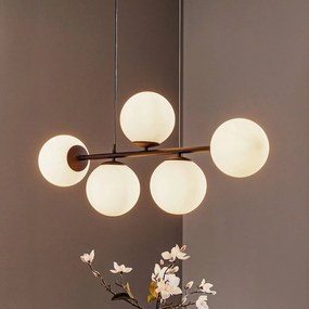 TK Lighting Lampada a sospensione Celeste con vetri sferici, 5 luci