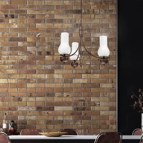 Brilagi - LED Lampadario a sospensione con catena COTTAGE 3xE14/40W/230V quercia/bianco