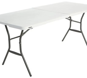 Tavolo da pranzo per giardino Lifetime in ferro con piano in resina bianco per 6 persone 76x183cm
