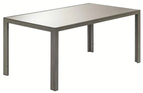 Tavolo da pranzo per giardino Lyra NATERIAL in alluminio con piano in vetro beige per 4 persone 90x160cm