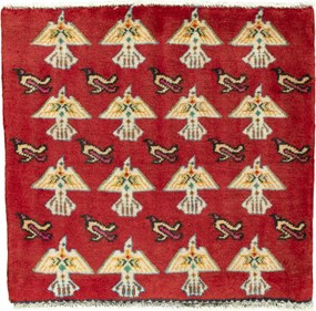 Shiraz Tappeto persiano 60 x 60 Rosso (Iran) Annodato A Mano