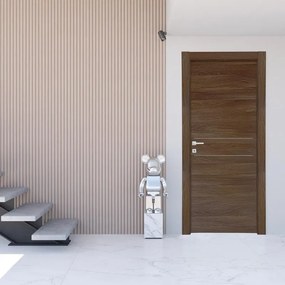 Porta interna a battente Monet Inserto in legno laminato colore marrone, L 90 x H 210 cm, apertura reversibile