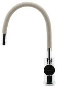 FERRO - Rubinetto per lavello con braccio flessible cromo lucido/beige
