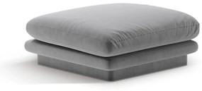 Poggiapiedi in grigio chiaro con rivestimento in velluto Torino – Micadoni