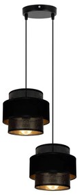 Lampadario a sospensione con filo NESS 2xE27/60W/230V diametro 30 cm nero