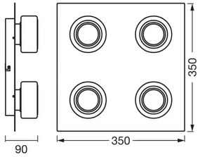Ledvance -Plafoniera LED da bagno ORBIS FLAME 4xLED/5,5W/230V IP44 nero