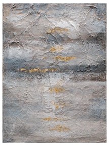 Dipinto su tela Astratto2, grigio / argento 90 x 120 cm