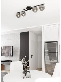 Lampada da soffitto in acciaio KAIRO 4 da interno 4xE14 Colore del corpo Nero e Grafite
