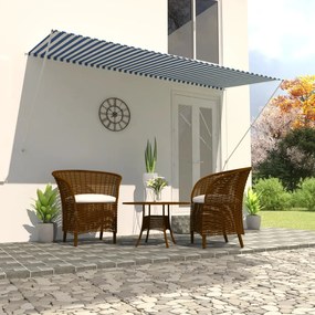 Tenda Da Sole Retrattile 300x150 Cm Blu E Bianco /