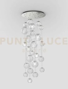 Oto sospensione r60 cristallo rigadin nickel satinato 10 luci attac...
