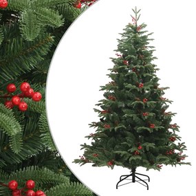 Albero Natale Artificiale Incernierato Con Pigne E Bacche 180cm /