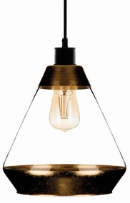 Euluna Lampada a sospensione Lonceng in vetro, decorazione dorata