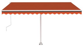 Tenda Automatica Sensore Vento e LED 450x350 cm Arancio Marrone