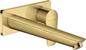 Rubinetto per lavabo Talis dorato Lucido HANSGROHE getto laminare cristallino a canna alta H 11.2 cm