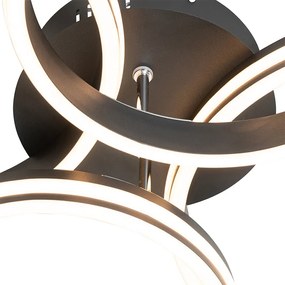 Lampada da soffitto nera con LED 3-step dimmerabile a 4 luci - Navara