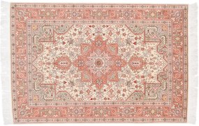 Tabriz Tappeto 150x100 Rosa (Iran) Annodato A Mano