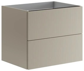 Mobile da bagno sospeso sotto lavabo L 59.5 x H 50 x P 45.5 cm beige laccato opaco, 2 cassetti VISOBATH Opera