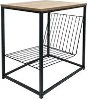 Tavolino portariviste con piano legno 40x57,5x30 cm