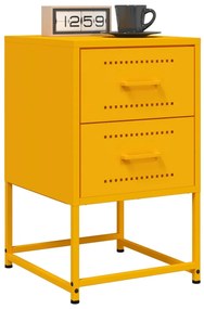 Comodini 2 pz giallo senape 36x39x60,5 cm in acciaio