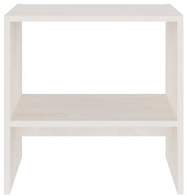 Comodini 2 pz Bianchi 40x30,5x40 cm in Legno Massello di Pino