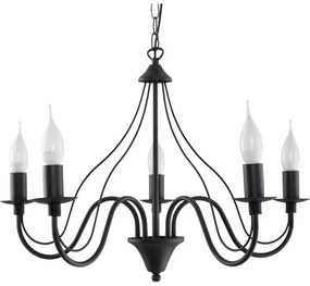 Lampada a sospensione nera 5 Fiorano - Sollux