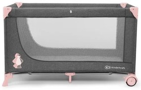 KINDERKRAFT - Lettino da viaggio JOY grigio-rosa
