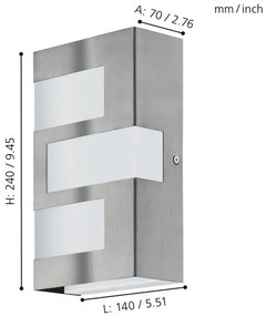 Eglo 94086 - Illuminazione LED da esterno RALORA 3xLED/2,5W/230V