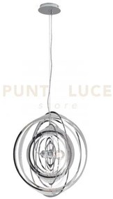 Lampadario a sospensione club cromo 1 luce attacco e27 50x50x120cm ...