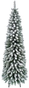 Albero di Natale artificiale innevato Toscana slim verde H 210 cm x Ø 75 cm
