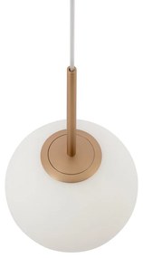 Lampadario Minimal Basic Form Grande In Metallo Oro 1 Luce E Diffusore Bianco