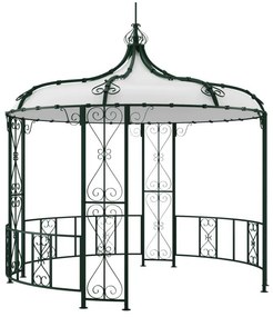 Chiosco da giardino D300 x H305 cm in Metallo stile ferro battuto Verde - TILCARA