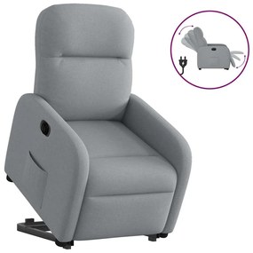 Poltrona Reclinante Alzapersona Elettrica Grigio Chiaro Tessuto /