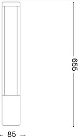 Ideal Lux - Lampada LED da esterno TIFONE LED/8,5W/230V 65,5 cm IP65 antracite