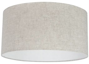Lampada a sospensione rustica bianca con paralume in cotone grigio chiaro 50 cm - Combi