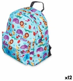 Zaino Scuola animali Multicolore 28 x 12 x 22 cm (12 Unità)