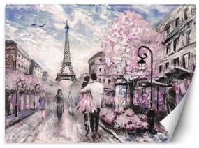 Carta Da Parati, Coppia Parigi dipinta di rosa