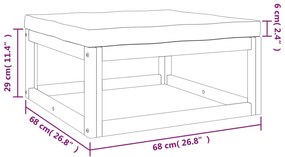 Set Salotto Giardino 10pz Cuscini Grigio Chiaro Legno Massello