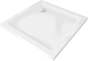 Mexen Flat piatto doccia quadrato slim 80 x 80 cm, bianco, sifone cromato - 40108080